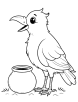 The wise crow coloring page