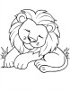 Tired lion is sleeping coloring page