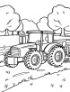 Tractor pulling coloring page