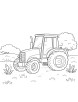 Tractor in field coloring page