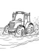 Tractor in water coloring page