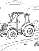 Tractor on the road coloring page