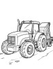 Tractor towing equipment coloring page