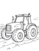 Tractor with harvester coloring page