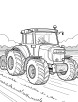 Tractor harvesting coloring page