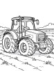 Tractor working in the field coloring page