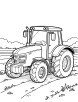 Tractor in the field coloring page