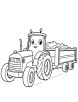 Tractor pulling a wagon coloring page