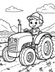 Tractor with a farmer coloring page