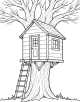 Treehouse Coloring Page