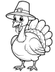 Turkey wearing a pilgrim hat coloring page