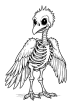 Vulture skeleton coloring page