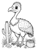 Vulture with cactus coloring page