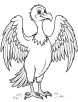 Vulture with open wings coloring page