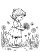 Wildflower picking coloring page 2