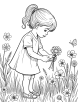 Wildflower picking coloring page