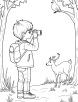 Wildlife watching coloring page