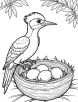 Woodpecker nest coloring page 2