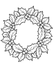 Wreath with holly berries coloring page