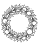 Wreath with ornaments  coloring page