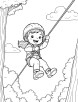 Zip lining coloring page