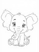 Cartoon happy elephant coloring page