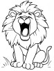 Cartoon lion roaring coloring page