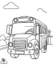 Construction site bus coloring page