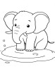 Elephant bathing coloring page