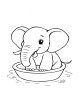 Elephant having bath in the tub coloring page