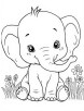 Elephant in a garden coloring page