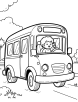 Family trip bus coloring page