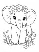 Funny baby elephant coloring page