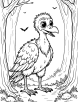 Haunted vulture coloring page