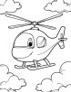 Helicopter cockpit coloring page