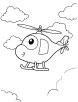 Hovering helicopter coloring page