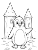 Ice castle penguin coloring page