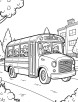 Kids going to school in bus coloring page