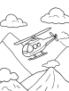 Mountain rescue helicopter coloring page