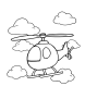 Observation helicopter coloring page