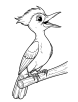 Open beak woodpecker coloring page