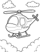 Police helicopter coloring page