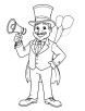 Ring master holding a megaphone coloring page