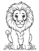 Sad and hungry lion coloring page