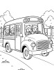 School bus in a race coloring page