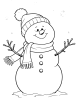 Smiling snowman coloring page