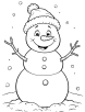 Snowman funny expression coloring page