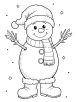 Snowman in holiday boots coloring page