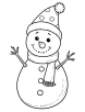 Snowman in party hat coloring page