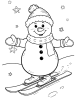 Snowman skis coloring page